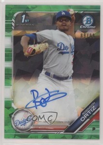 2019 Bowman Chrome Prospects HTA Green Atomic Refractor /99 Robinson Ortiz Auto