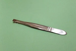 Pinzette Edelstahl 9 cm silber Zupfpinzette Haarentfernung - Bild 1 von 4