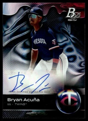 2023 Bowman Platinum Top Prospects Autographs Bryan Acuña Auto Twins - Image 1 of 2
