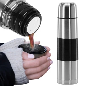 VAKUUM, große Reisethermoskanne aus Edelstahl, RUTSCHFESTER Griff, DICHT für Tee - Bild 1 von 7