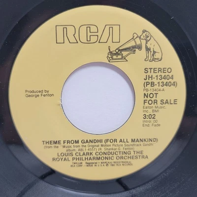Louis Clark Theme From Gandhi 7" 45rpm M- Vinyl 80's Record 45 Foto 1 de 2