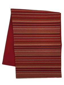 Decorative Fiesta Autumn Stripe Woven Table Runner, Red & Rust Earth Tones, 72" - Picture 1 of 2