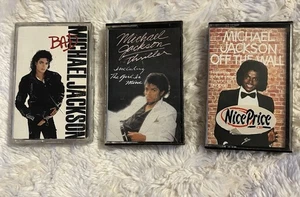 Bundle Of 3 Michael Jackson Cassette Tapes. Thriller, Bad, Off The Wall - Picture 1 of 10