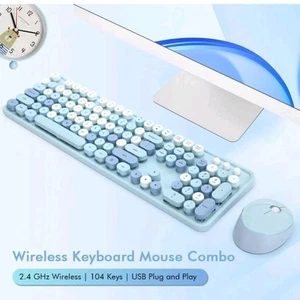 MOFii Wireless Keyboard Mouse Set, Usb 2.4Ghz BLUE - Picture 1 of 9