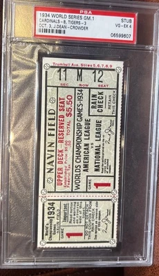 Psa 4 Dizzy Dean 1934 World Series G1 Ticket St Louis Cardinals Detroit Tigers - Image 1 of 3