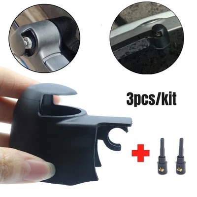 3Pcs For Skoda Rear Windscreen Wiper Arm Nut Cover Washer Nozzle Jet Repair Kit - Image 1 of 4