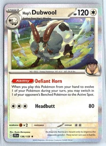 Hop's Dubwool 136/159 Pokémon Escarlata y Violeta Viaje Juntos Holo Raro - Imagen 1 de 1