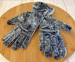Cejon Thinsulate 40 Gram Lined Paisley Black Gray Print Gloves | One Size - Picture 1 of 8