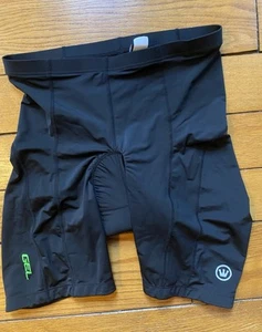 Canari Cycling Gel Shorts Men XL Black Nylon Spandex Blend Padded - Picture 1 of 14