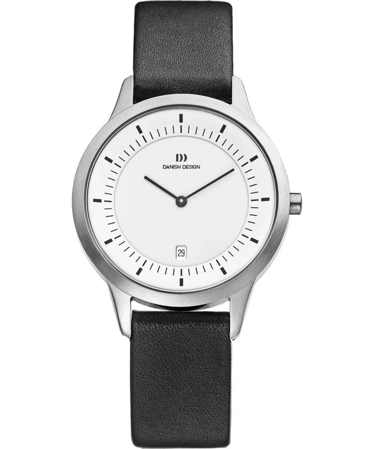 Danish Design IQ12Q984 White Dial Stainless Steel Black Leather Men's Watch - Image 1 of 1