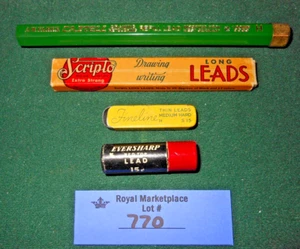 4 Mechanical Drawing Lead Boxes Vintage - Picture 1 of 1
