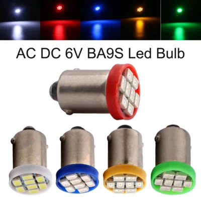 500Pcs Nonpolarity DC AC 6V 6.3V BA9S 1206 8SMD T11 T4W H6W Pinball Light Bulbs - Image 1 of 4