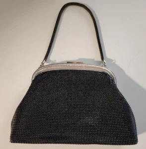OROTON Handbag Black Mesh Fits Smart Phone Vintage Retro Glam - Picture 1 of 16