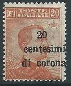1919 TRENTO E TRIESTE EFFIGIE 20 CENT VARIETà SOPRASTAMPA MNH ** - ED746-4 - Picture 1 of 1