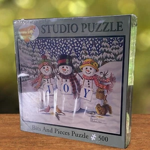 Rompecabezas Margaret Cobane: Joyful Trio SNOWMEN Bits & Pieces! 500 Piezas ¡Nuevo! - Imagen 1 de 2