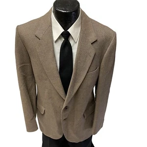 MAGEE Men's Brown HERRINGBONE Sport Coat Overcheck Jacket IRELAND WOOL Blazer 42 - Picture 1 of 10