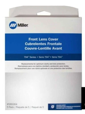 1- 5 PACK Miller 265304 T94 / T94i Welding Helmet Replacement Front Lens Covers