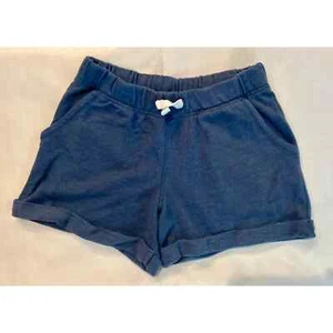 SO blue French terry midi roll tab shorts, girl’s size L (10-12) - Picture 1 of 4