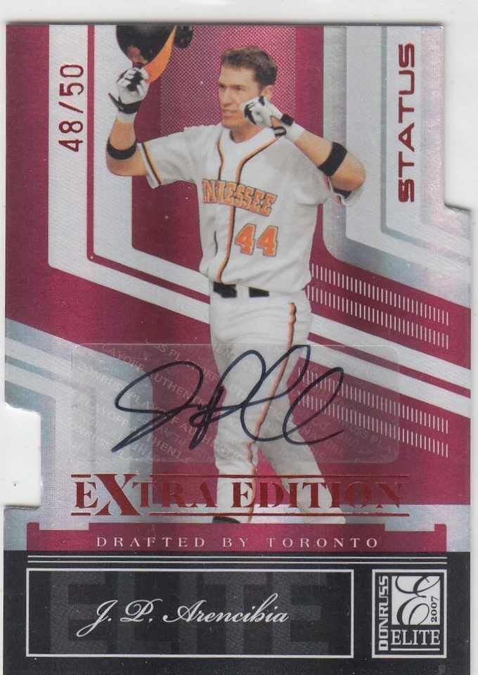 2007 JP Arencibia Donruss Elite Extra STATUS ROOKIE AUTO /50 - #6 Tennessee - Image 1 of 1