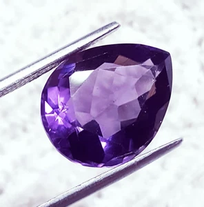 Pear Shape Violet Amethyst 11.10 Ct Certified Loose Gemstone With Free Gift - Picture 1 of 5