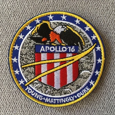 NASA Space Program Apollo 16 Hook Loop Emblem Patch Backing Fastener Badge - Image 1 of 4