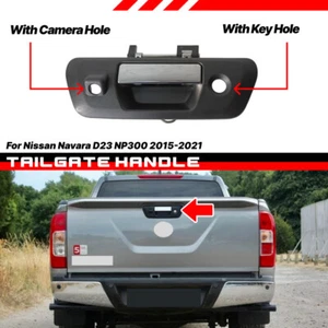 1X New Black Tailgate Handle Fits Nissan Navara Pickup D23 NP300 2.3TD 2015-2021 - Picture 1 of 3