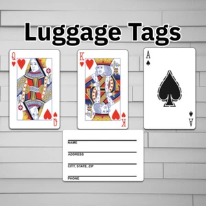 Tag bagaglio carte da gioco (per zaino, borsa laptop, portachiavi) poker king queen a - Foto 1 di 8