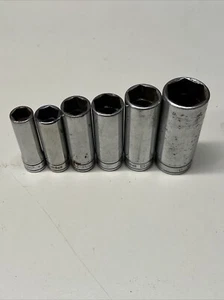 Lot of 6 Snap-on USA 3/8" drive 6 point SAE sockets SFS series 7/16-7/8” #8A1 - Picture 1 of 10
