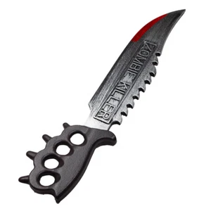 ZOMBIE SLAY KILLER Knife Plastic Halloween Prop Scream Weapon Fancy Dress 50cm - Picture 1 of 2