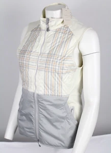 Peter Millar Women's Vest Lizzie Hybrid Golf Size Medium Ivory British Grey - Picture 1 of 5