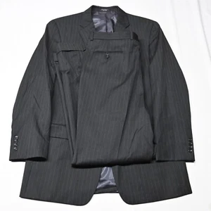 Jones New York 44L 36x32 Gray Stripe Wool Mens Jacket Pants Suit - Picture 1 of 12
