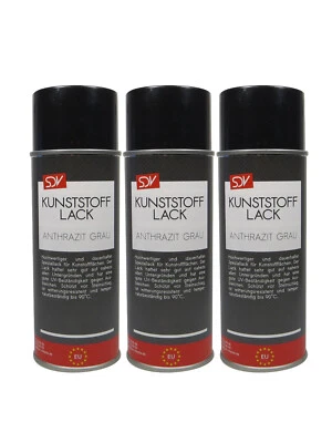 KUNSTSTOFFLACK SPRAY Anthrazit 3x 400ml  Kunststoff Farbe Stoßstangenlack grau - Bild 1 von 2