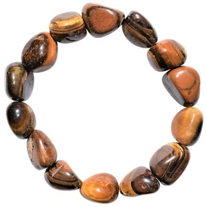 Pulsera elástica de cristal ojo de tigre cargada + cargador de corazón hinchado de selenita bebé - Imagen 1 de 10