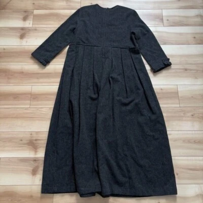 Vestido Largo Comme Des Garcons 1998 Vintage Carbón Volantes Tejido Talla Libre Usado Foto 1 de 4