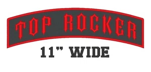 Custom Embroidered 11" Top Rocker Motorcycle Biker Name Tag Sew on Patch (A) - Picture 1 of 11