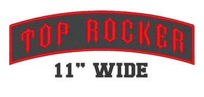 Custom Embroidered 11" Top Rocker Motorcycle Biker Name Tag Sew on Patch (A) - Image 1 of 4
