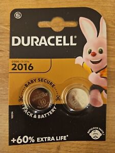 Duracell Battery 3V CR2016 DL2016/CR2016 - Pack of 2, Brand New, Free Postage