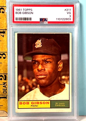 🔥1961 Topps Bob Gibson #211 PSA 3 (VG)🔥 Foto 1 de 2