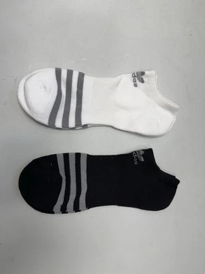 Adidas Women's No Show Socks 2-Pairs Black And White SIze L 7012 - Image 1 of 2