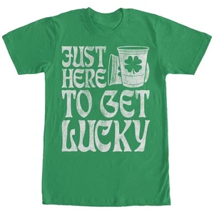 Men's Lost Gods Here to Get Lucky T-Shirt - Picture 1 of 16