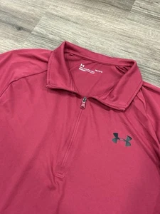 Under Armour Pullover Red Size Large Quarter Zip 1/4 Lightweight Heat Gear - Picture 1 of 5