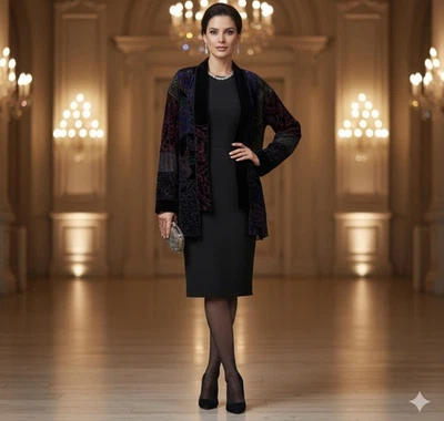 Chico's Vintage Kimono Jacket 0 Velvet Silk Burnout Artsy Whimsigoth Boho Fairy - Image 1 of 4