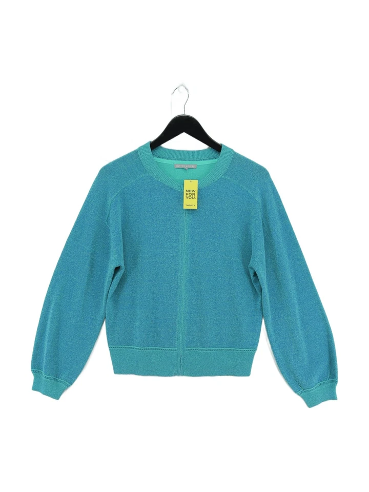 Oliver Bonas Women's Cardigan UK 10 Blue Viscose with Polyester, Nylon Cardigan - Image 1 of 4