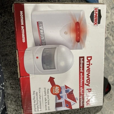 U.S Patrol Driveway Patrol Garage Motion Sensor Security Infrared System White - Image 1 of 2