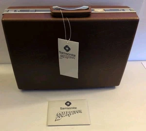 Samsonite Classic IV Vintage Leather Briefcase 18x13x3 Inches W/ Key New W/ Tags - Picture 1 of 23