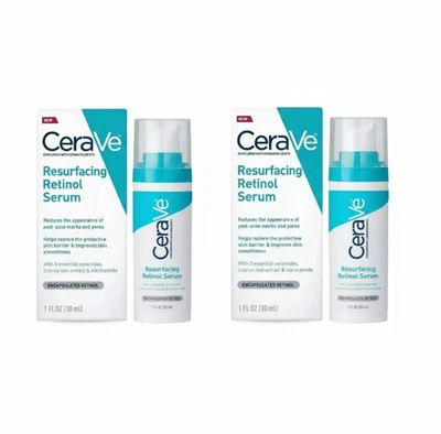 2x 30ml Cerave Resurfacing Skin Renewing Retinol Hyaluronic Acid Serum UK