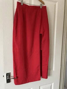 Vivienne Westwood Red Pencil Skirt With Thigh High Split Size 8 - Picture 1 of 10