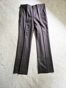 Vtg John Alexander 32x32 Brown Flannel Wool USA Made Bootcut Mens Dress Pants - Picture 1 of 9