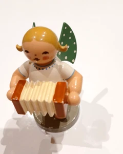 Engel mit Ziehharmonika stehend Wendt & Kühn Erzgebirge handgemalt - Bild 1 von 4