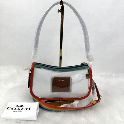 Coach Stadium Swinger Bag Shoulder/Crossbody In Clear PVC & Leather/Rainbow NWT - Image 1 of 4